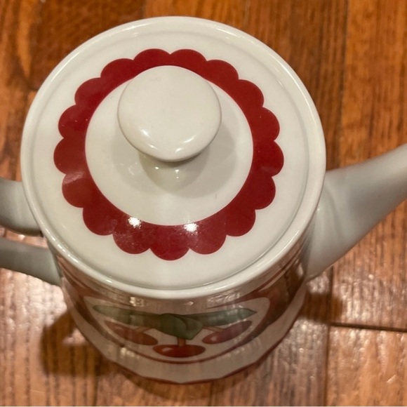 Vintage Cherry Teapot with Red and Green Accents - Mary Engelbreit - Picture 4 of 8